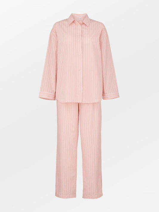 Stripel Pyjamas Set - Pink Clothing   - Becksöndergaard