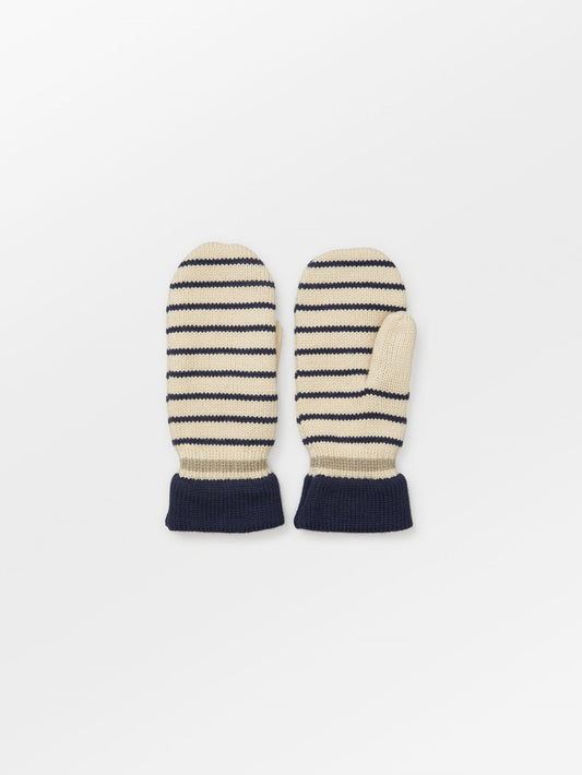 Thin Striped Emerald Mittens Clothing - Becksöndergaard