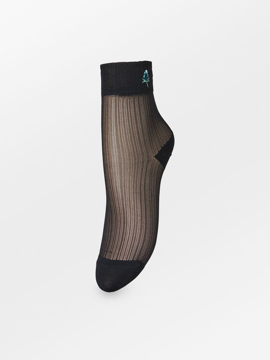 Becksöndergaard, Bloomy Sheer Sock - Black, socks, sale, sale, socks, black week, black week
