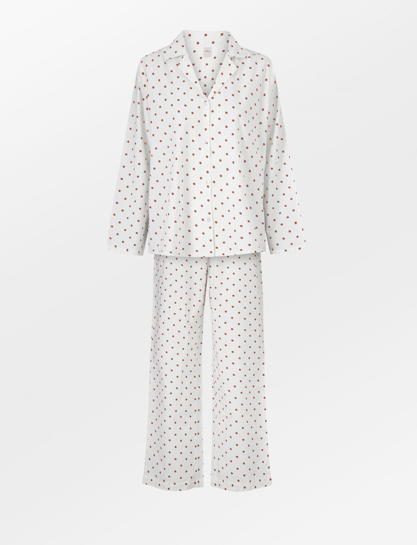 Dot Pyjamas Set - Caramel Brown Clothing - Becksöndergaard
