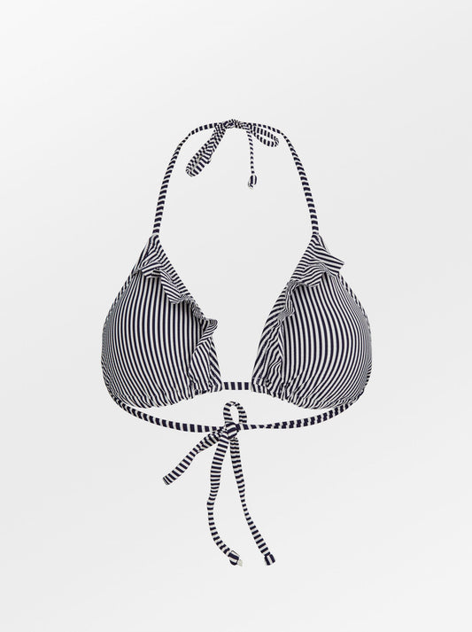 Striba Bel Frill Bikini Top - Maritime Blue Clothing - Becksöndergaard