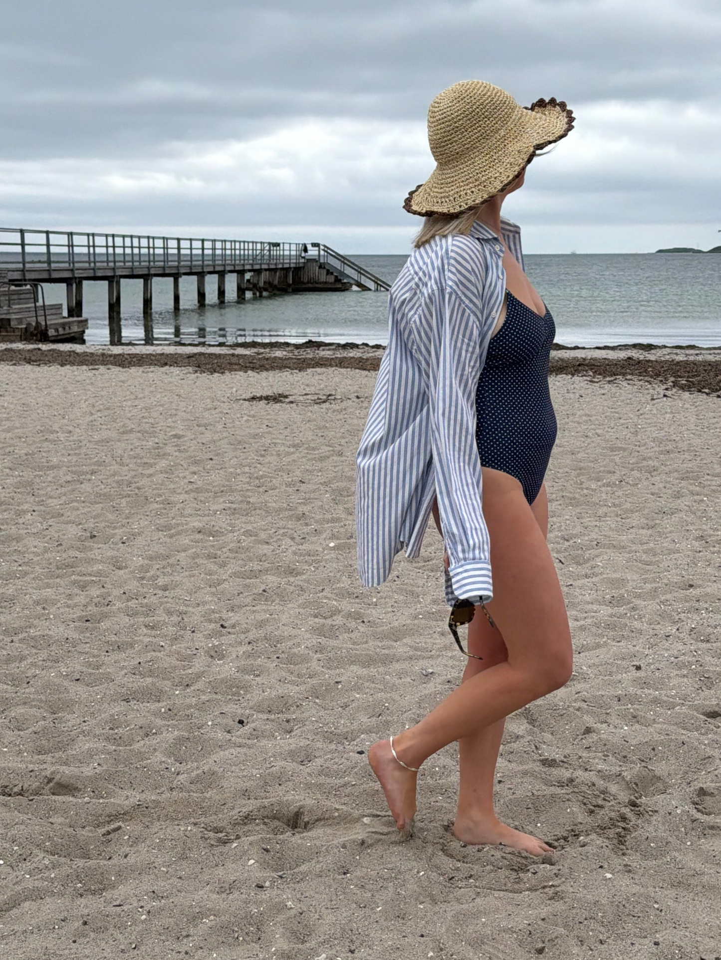 Becksöndergaard, Polka Dot Bea Swimsuit - Navy Blue, swimwear, swimwear, swimwear, swimwear