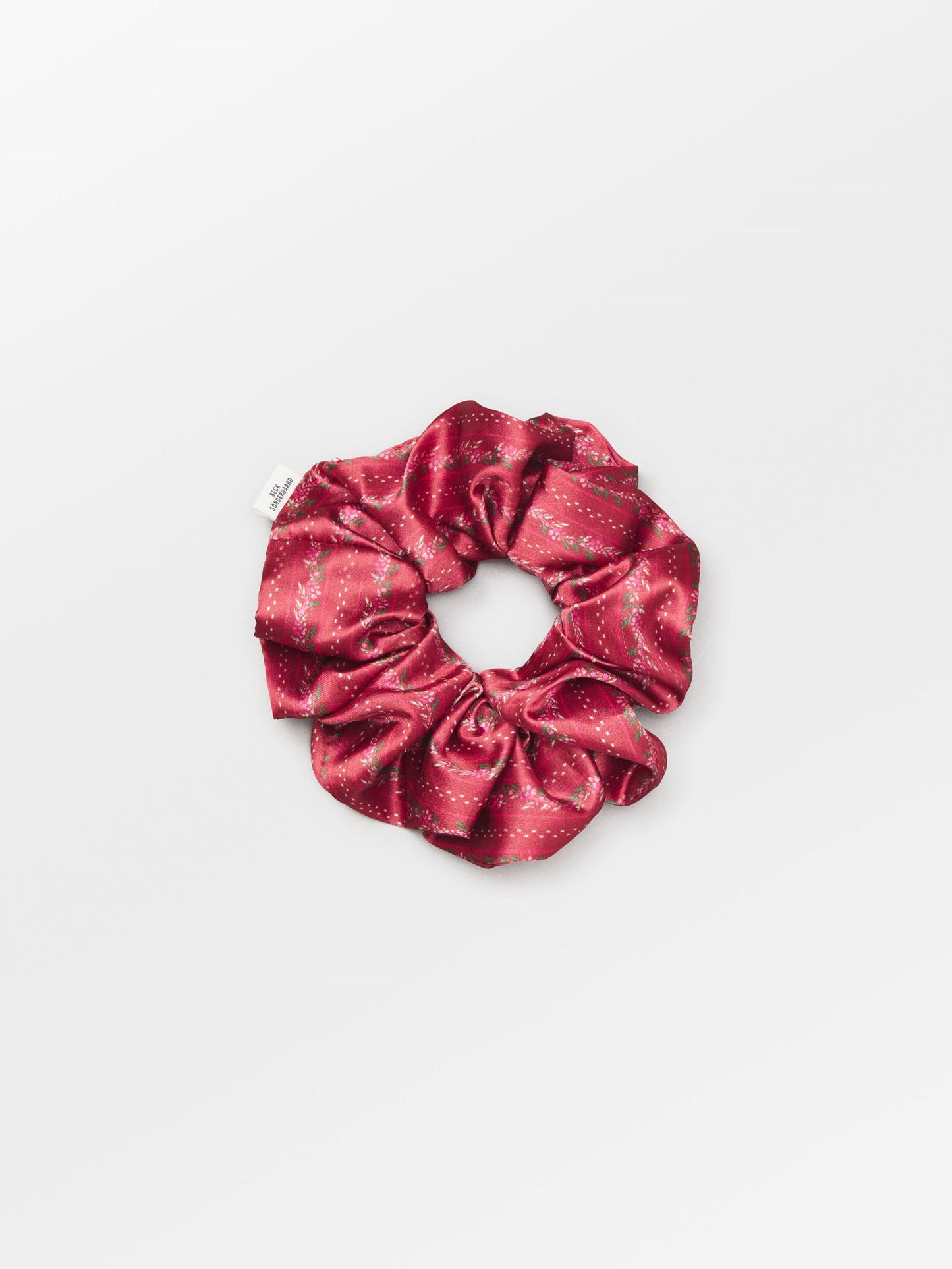 Becksöndergaard, Ribbonia Luster Scrunchie - Savvy Red, accessories, accessories, accessories