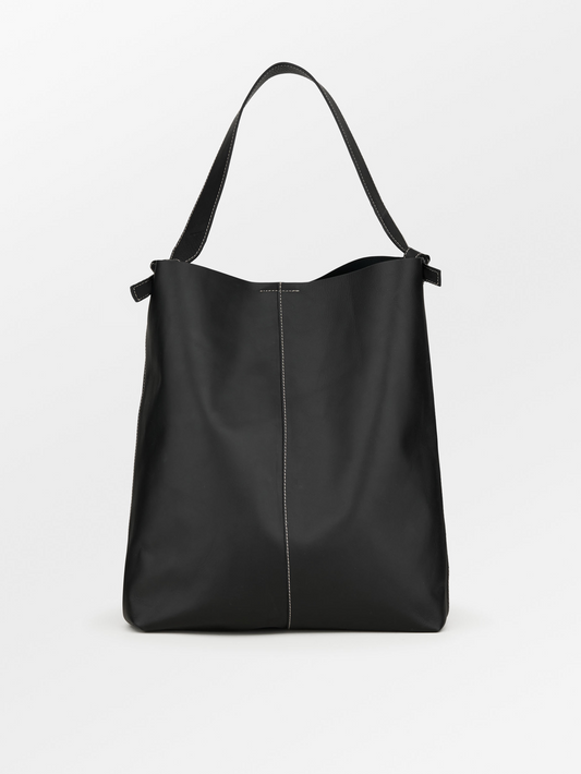 Glossy Mae Leather Shopper Bag - Black OneSize - Becksöndergaard