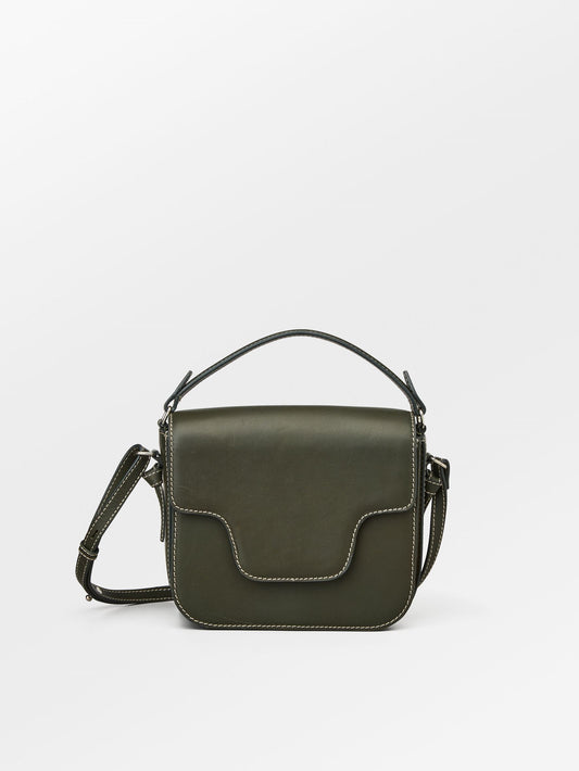 Glossy Iris Leather Crossbody Bag - Green OneSize   - Becksöndergaard