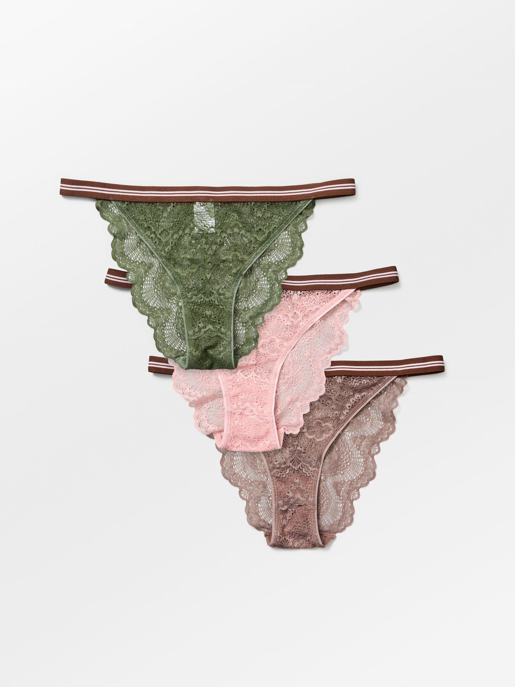 Wave Lace Ray Tanga 3 Pack Clothing - Becksöndergaard