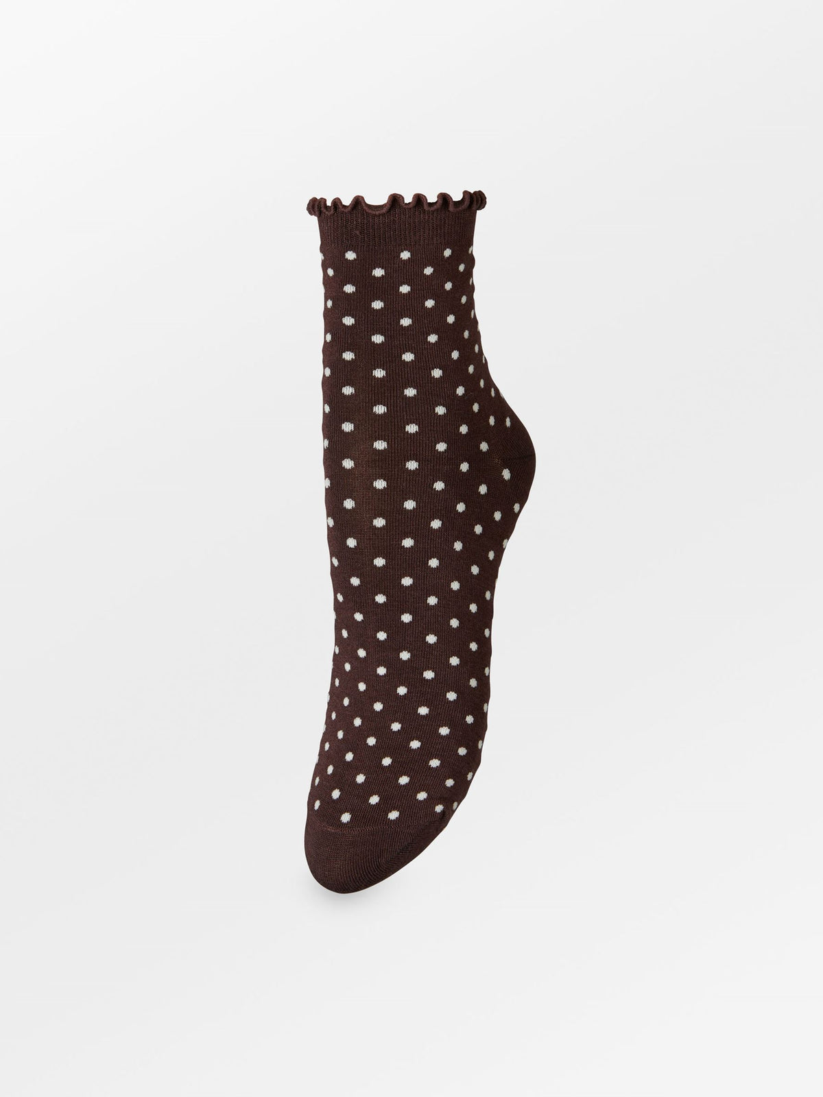 Becksöndergaard, Dotted Frilla Short Sock - Hot Fudge Brown, socks, news, high summer 2026, gaveideer under 300, autumn winter 2026, most popular, cozy getaway styles