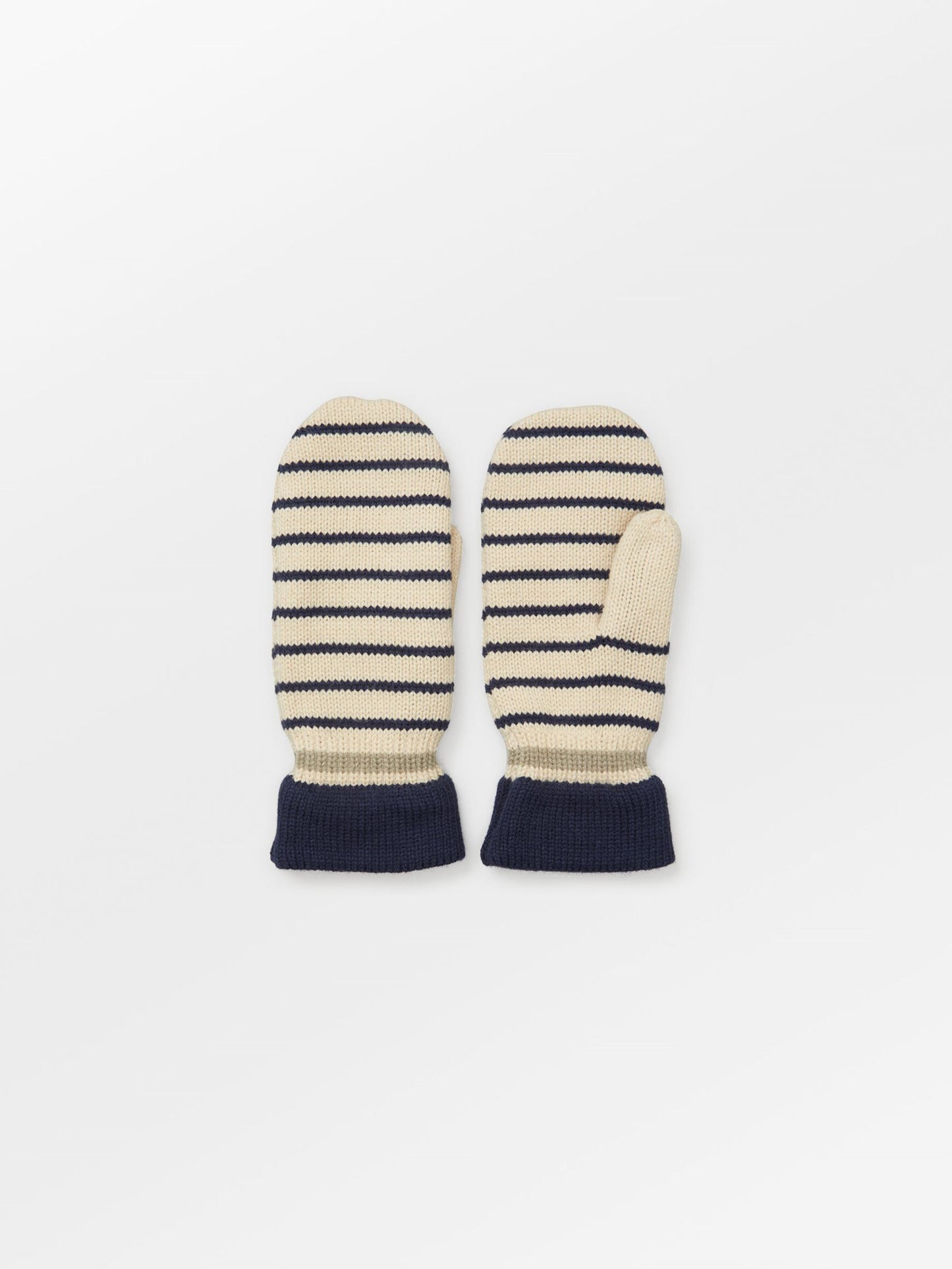 Thin Striped Emerald Mittens Clothing - Becksöndergaard