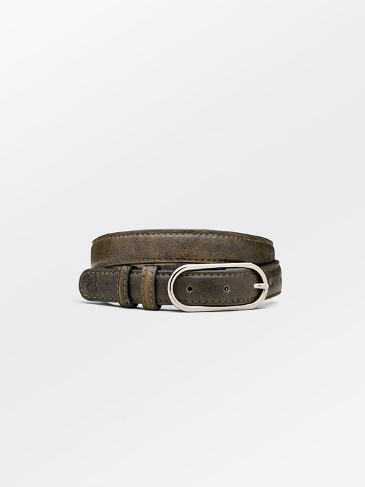 Crushed Slim Leather Belt Clothing   - Becksöndergaard