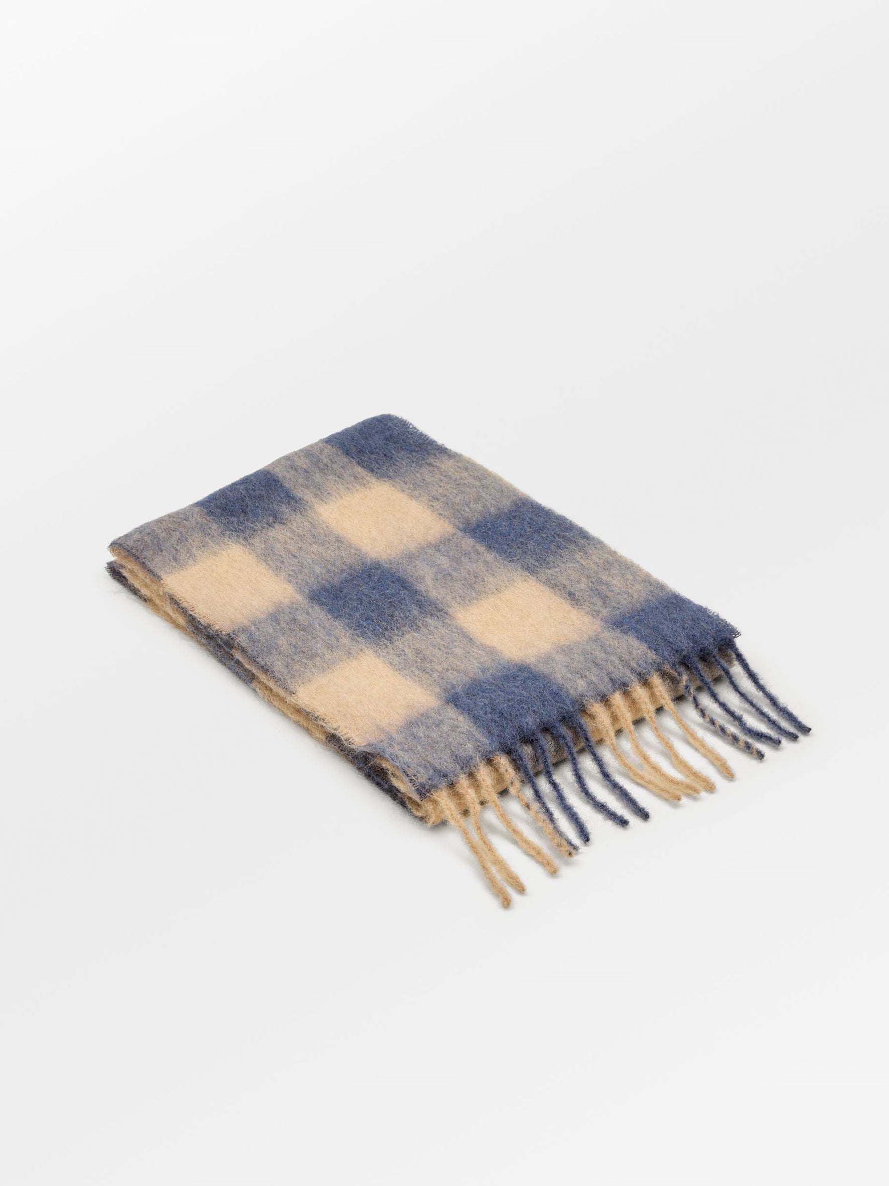 Check Mincho Scarf - Blue OneSize - Becksöndergaard