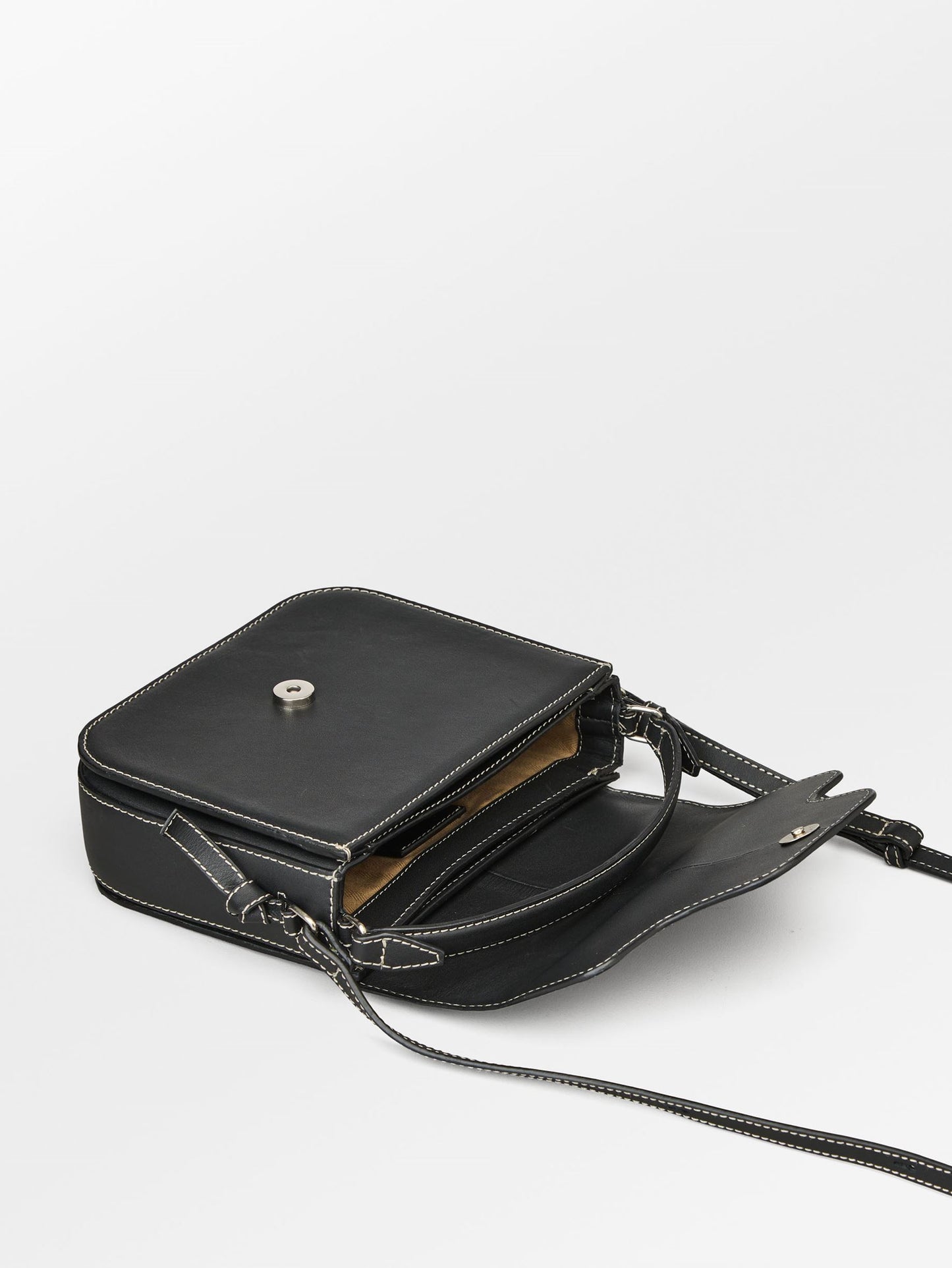 Glossy Iris Leather Crossbody Bag - Black OneSize - Becksöndergaard