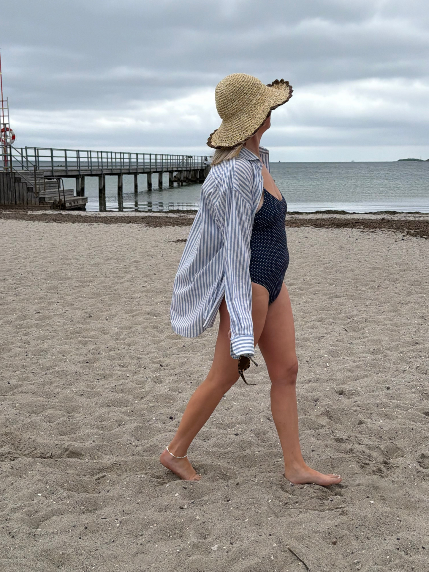 Becksöndergaard, Polka Dot Bea Swimsuit - Navy Blue, swimwear, swimwear, swimwear, swimwear