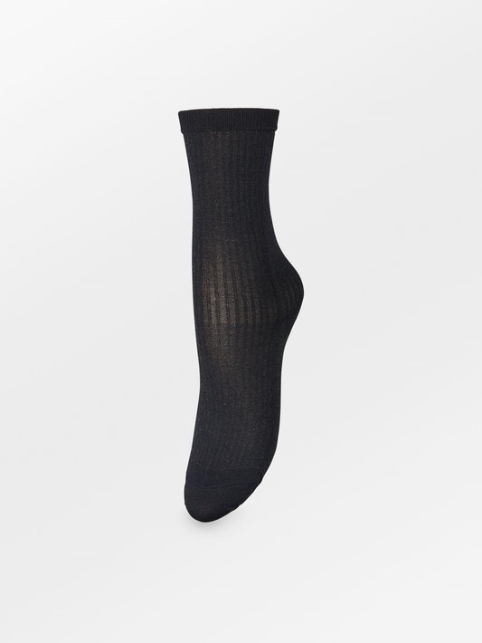 Becksöndergaard, Stripy Glitter Sock - Black, socks, sale, sale, socks, black week, black week