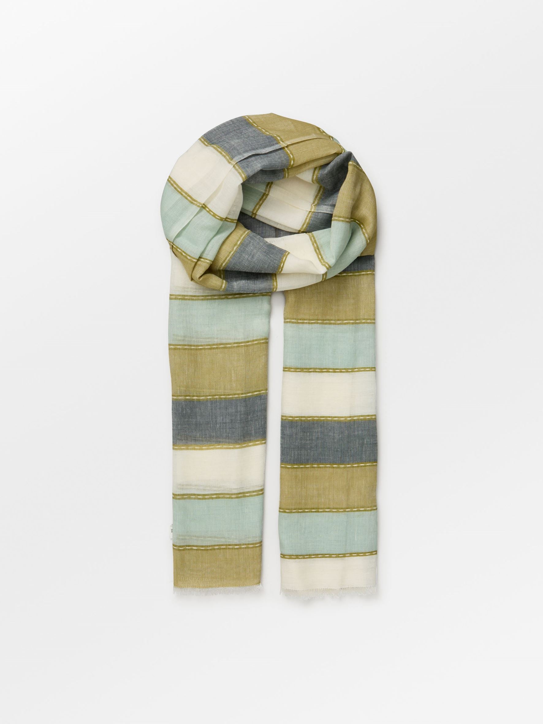 Becksöndergaard, Stribella Cowea Scarf - Boa Green , archive, beach essentials, high summer 2026, gaveidéer under 500