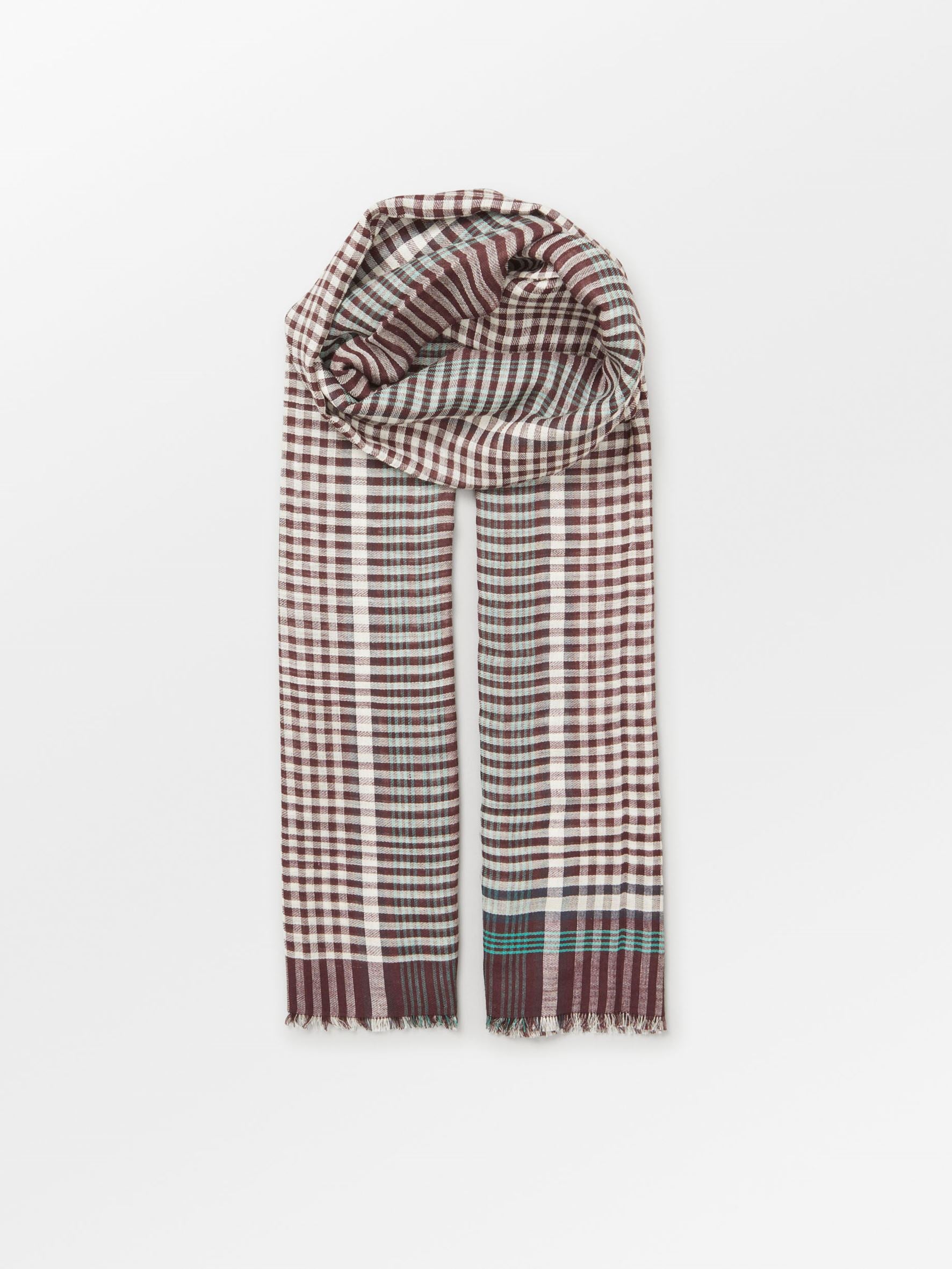 Becksöndergaard, Checkia Cowea Scarf  - Fig Red, scarves, winter accessories, scarves, winter accessories