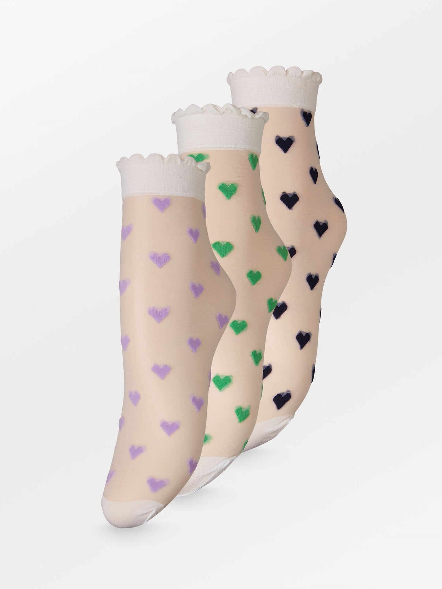 Dagmar Hearts Sock 3 Pack OneSize - Becksöndergaard