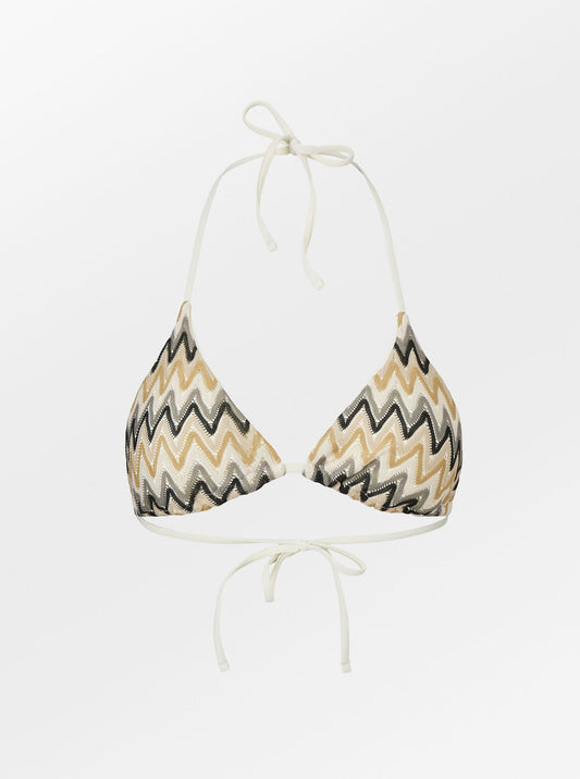 Amber Bikini Top - Beige/Black Clothing - Becksöndergaard