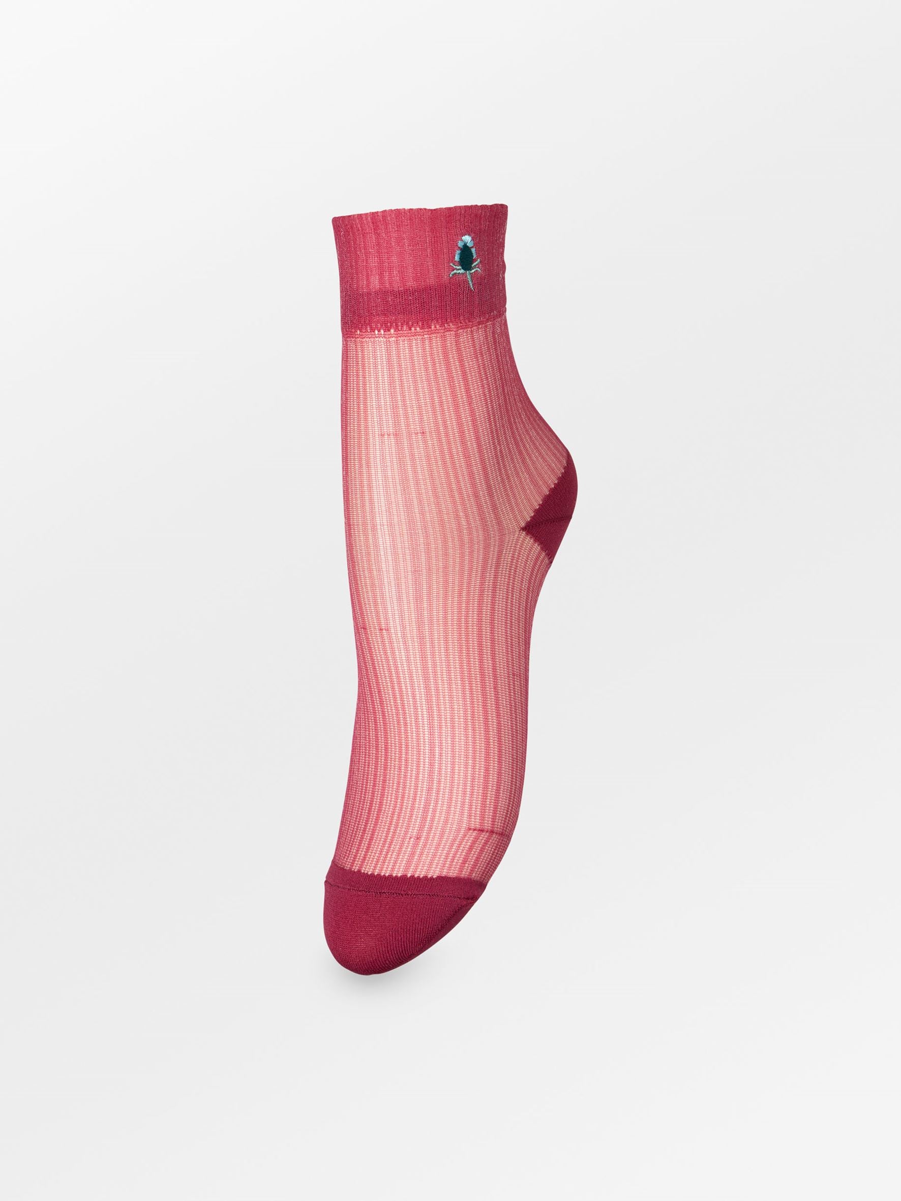 Becksöndergaard, Bloomy Sheer Sock - Deep Claret Red, socks, archive, archive, socks, black week, black week