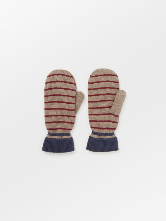 Thin Striped Emerald Mittens Clothing - Becksöndergaard