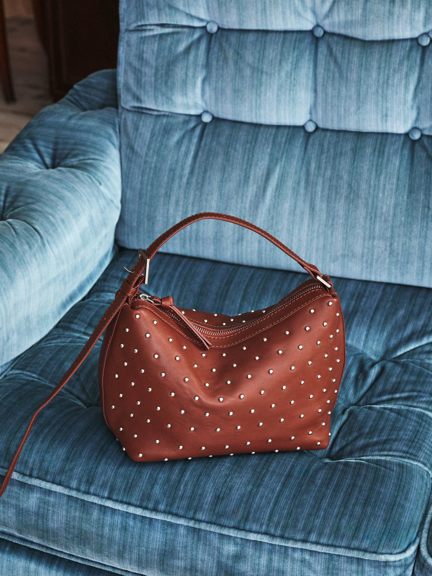 Becksöndergaard, Nappa Stud Ginni Small Bag - Brown Tortoise Shell, bags, bags, archive, bags, archive, bags, bags, bags, black week, black week