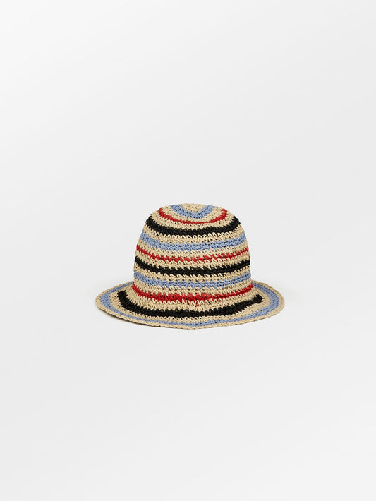 Becksöndergaard, Striped Saverina Straw Hat - Clear Blue Sky, accessories, archive, archive, sale, sale, accessories