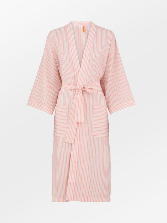 Becksöndergaard, Stripel Luelle Kimono - Peach Whip Pink, archive, homewear, sale, homewear, sale, archive, sale