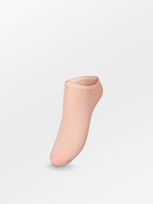 Solid Glitter Sneakie Sock - Peach Socks   - Becksöndergaard