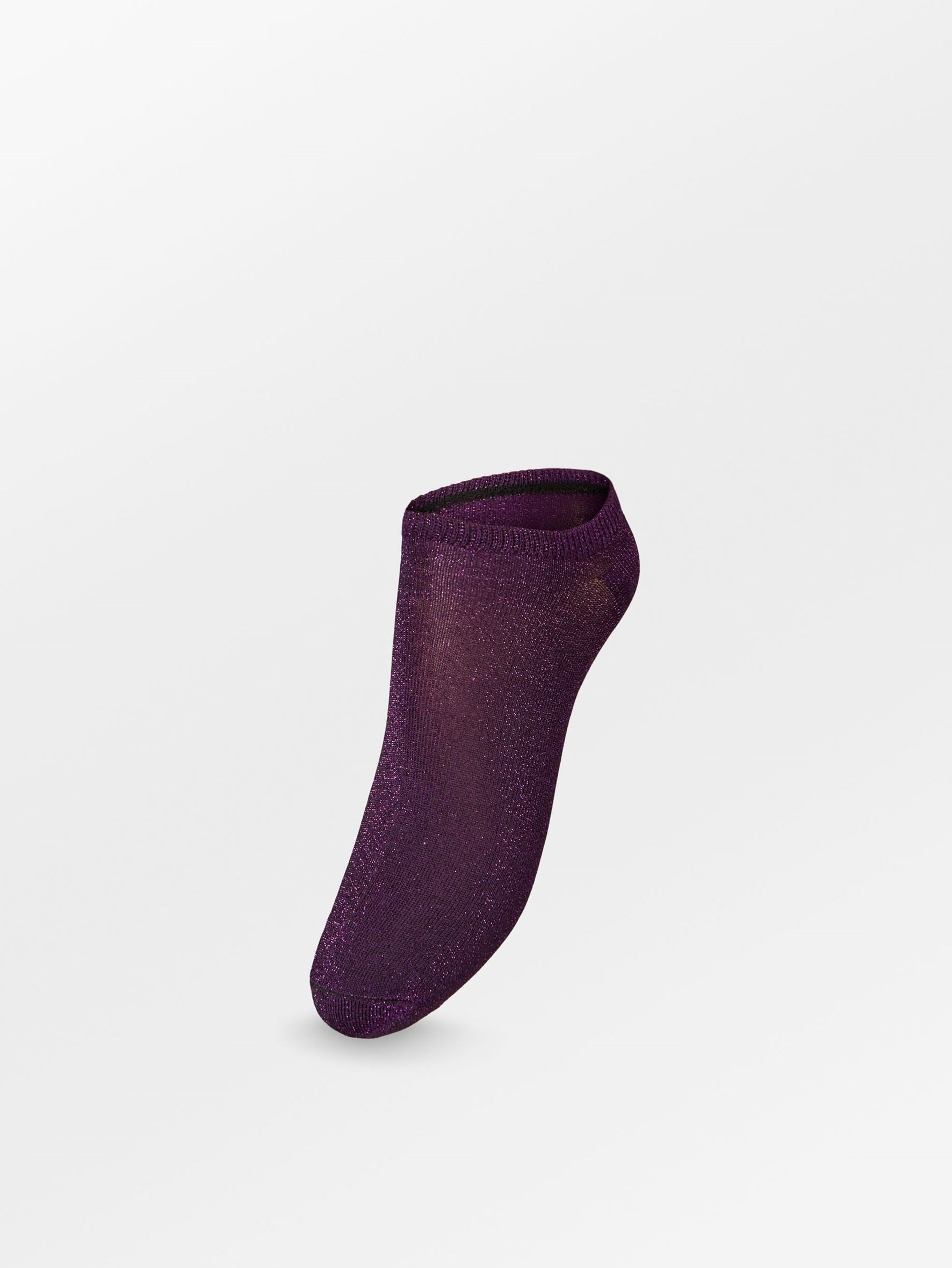 Solid Glitter Sneakie Sock - Purple Socks   - Becksöndergaard