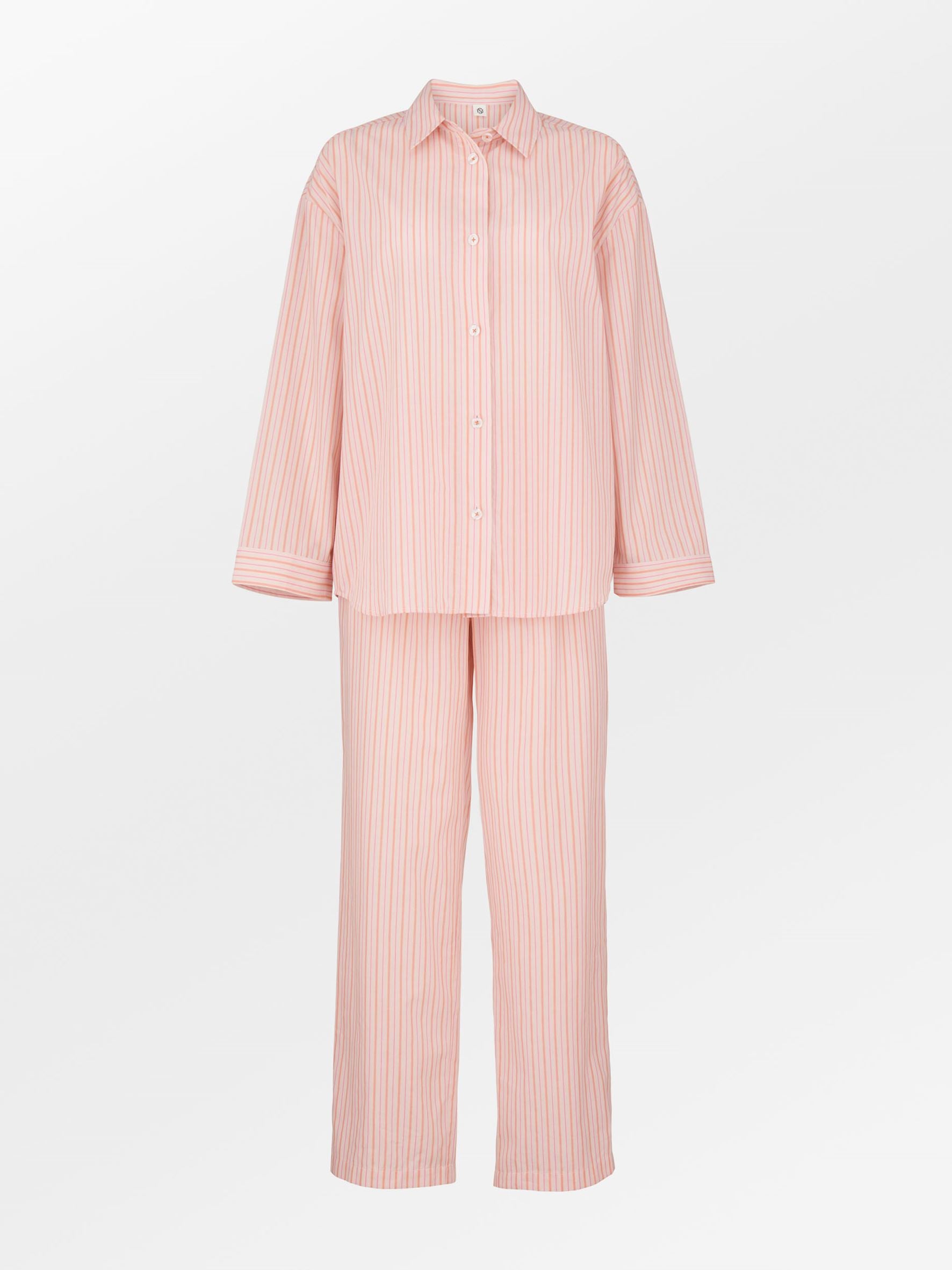 Stripel Pyjamas Set - Pink Clothing   - Becksöndergaard