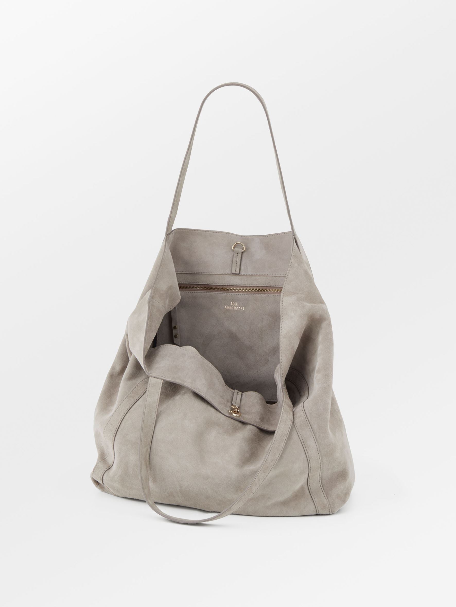 Suede Eden Shopper Bag - Gray OneSize   - Becksöndergaard