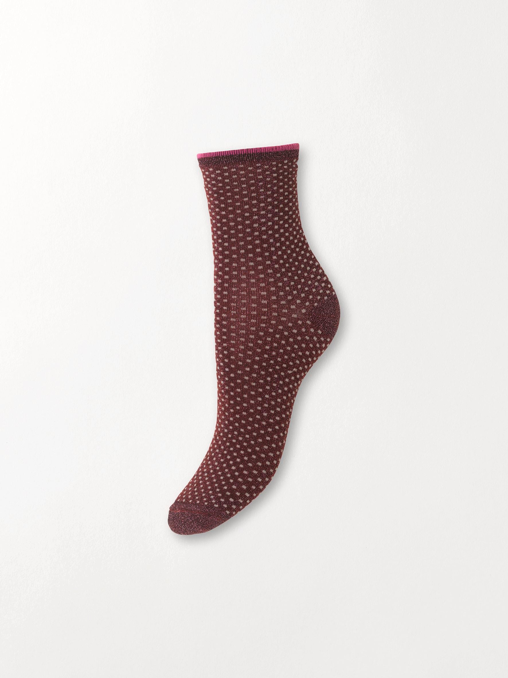 Becksöndergaard, Dina Small Dots Coll. - Mahogany, socks, socks