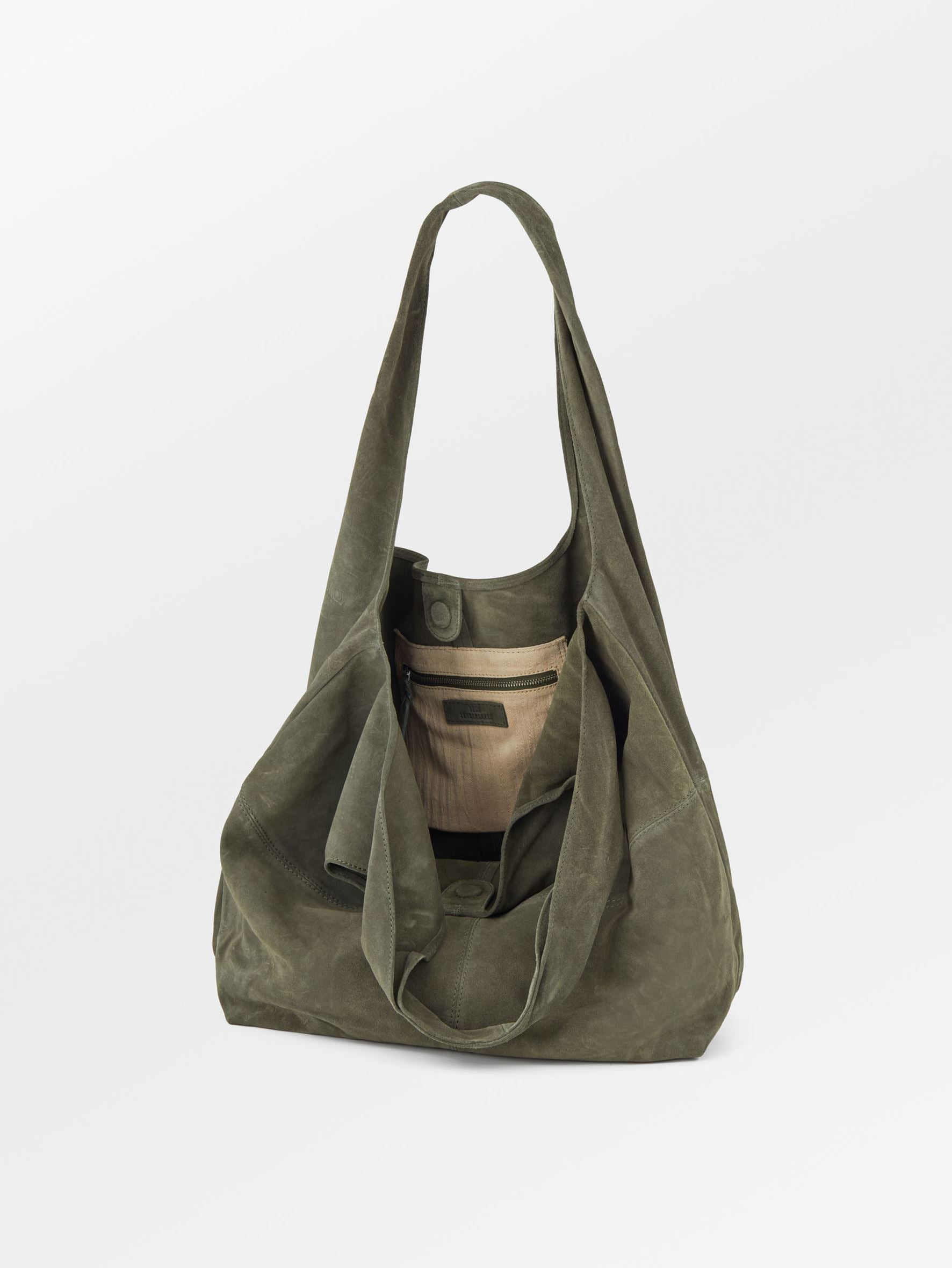 Suede Dalliea Shopper Bag - Green OneSize   - Becksöndergaard